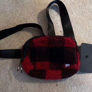 Fabletics Red and Black Checkered Bag